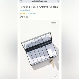 AM/PM Pill Box - charcoal